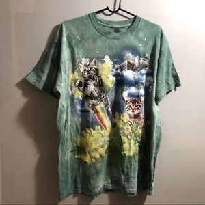 The Mountain Green Kitten Graphic Tee Large